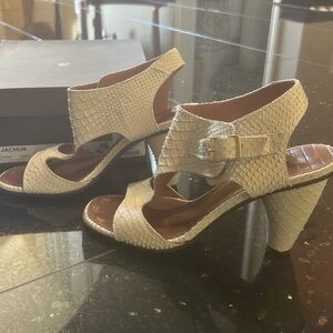 Authentic croc skin -heeled sandal